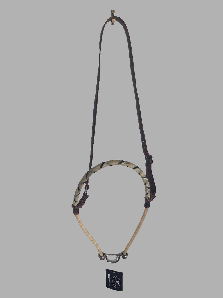Single Rope Noseband, Rope with Harness Leather Cover