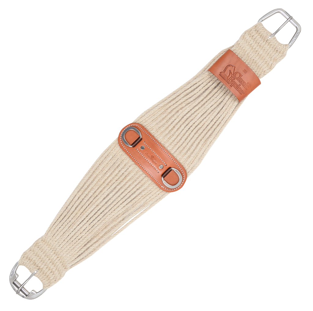 100% Mohair Roper Cinch 27-strand with Leather Center 28"
