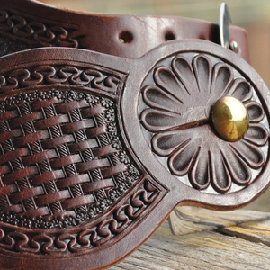 Tombstone Spurstraps with San Carlos and Basket Tooling Tombstone Spurstraps with San Carlos and Basket Tooling