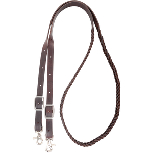 Latigo Braided 5-Strand Roping Rein 3/4-inch Thick Buckle Snap Ends - Martin Saddlery Latigo Braided 5-Strand Roping Rein 3/4-inch Thick Buckle Snap Ends - Martin Saddlery