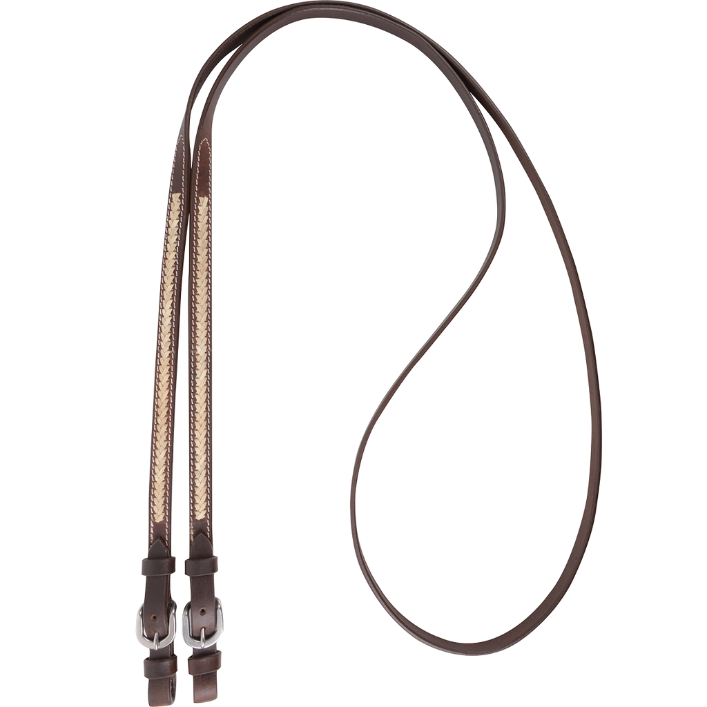 Rawhide Laced Roping Rein 5/8-inch Thick Buckle Ends