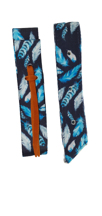Latigo set - Blue Feathers New