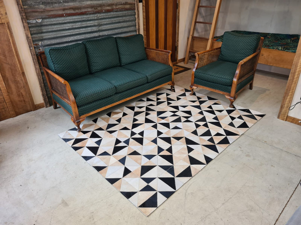 Natural leather rug