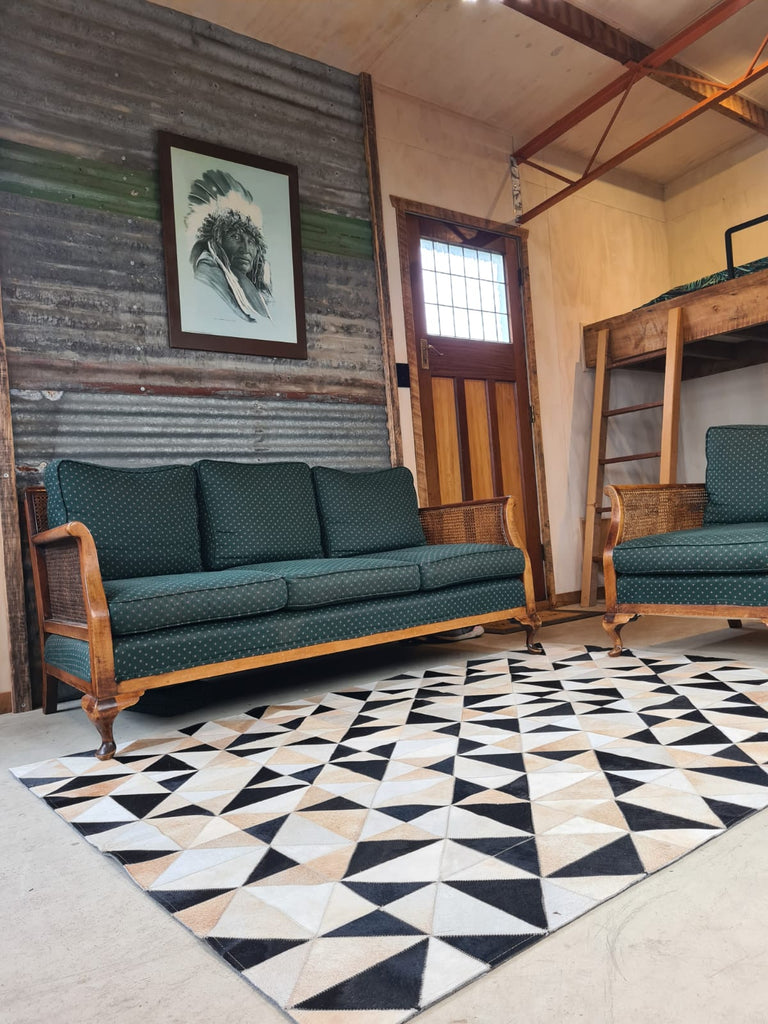 Natural leather rug
