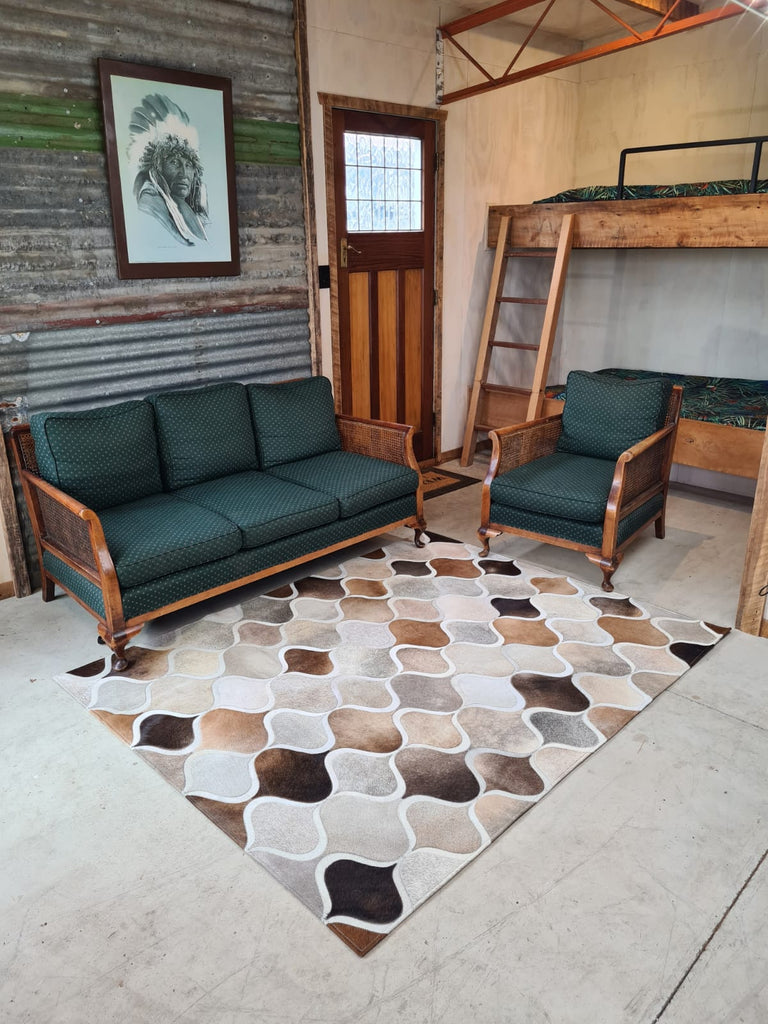 Natural leather rug