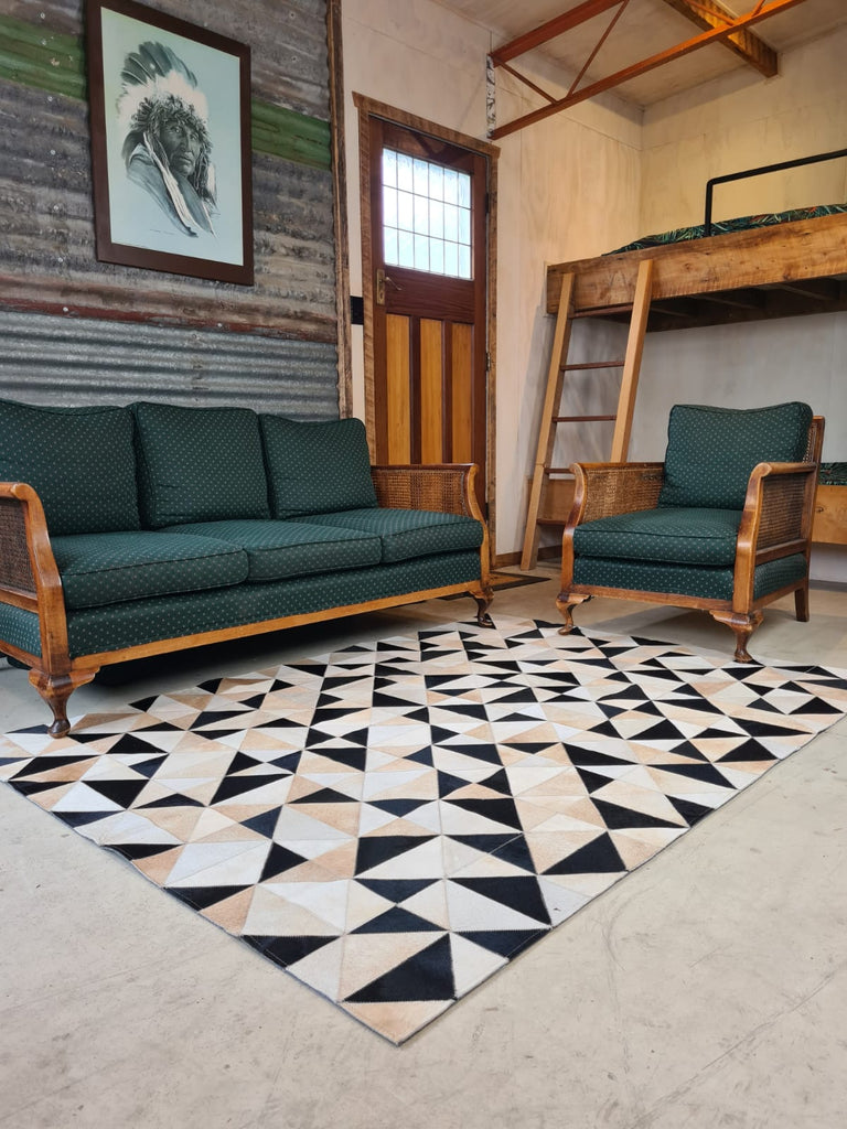 Natural leather rug