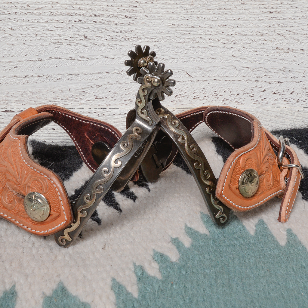 Classic Equine Flower Scroll Spurs 1/2-inch Band