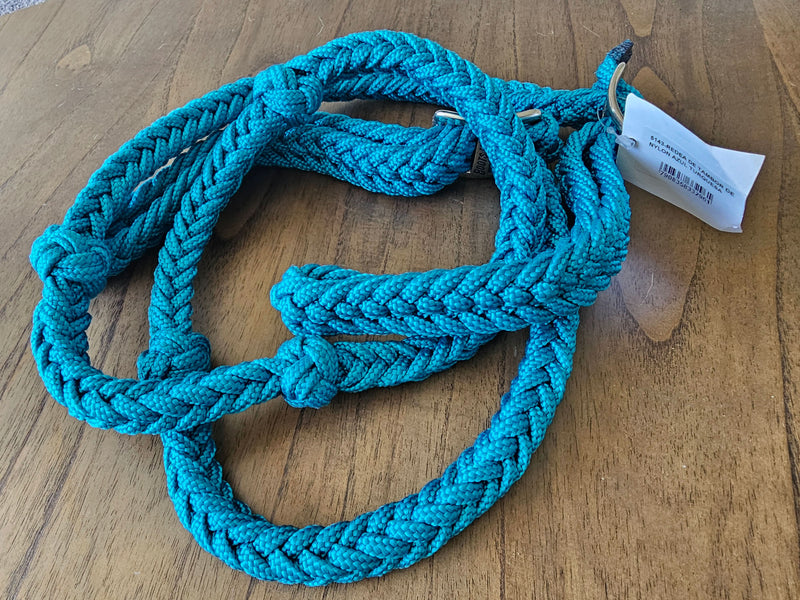 Nylon Barrel Reins - turquoise