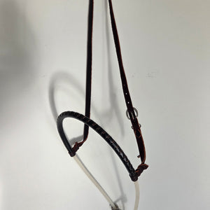 Single Rope Noseband, Rope with Harness Leather Cover