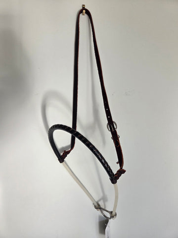 Single Rope Noseband, Rope with Harness Leather Cover