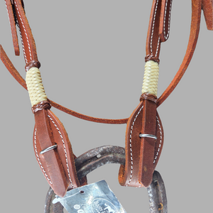 Leather bridle with rawhide