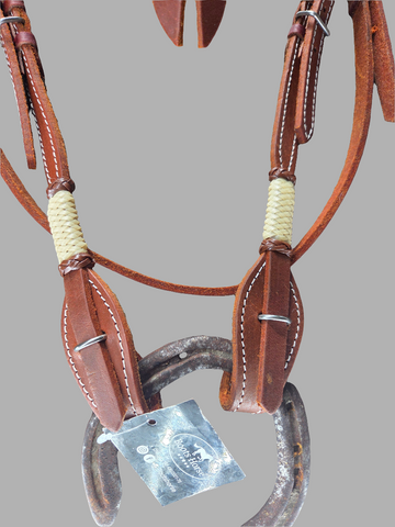 Leather bridle with rawhide