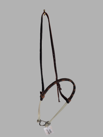 Single Rope Noseband, Rope with Harness Leather Cover