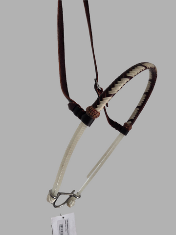 Single Rope Noseband, Rope with Harness Leather Cover
