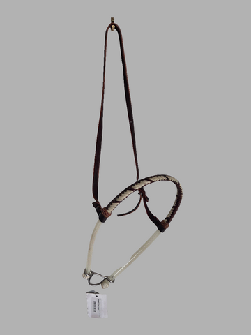 Single Rope Noseband, Rope with Harness Leather Cover