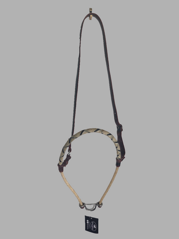 Single Rope Noseband, Rope with Harness Leather Cover