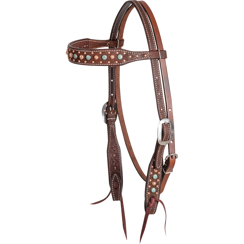 Browband Headstall with Floral Spot Dots