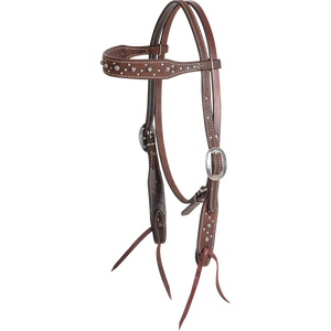 Browband Headstall with Pewter Dots