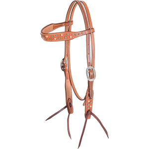 Martin Saddlery Browband Headstall with Copper Dots Natural