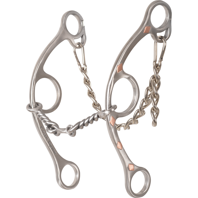 Sherry Cervi Diamond Shank Gag Barrel Bit with Twisted Wire Dogbone - Short Shank