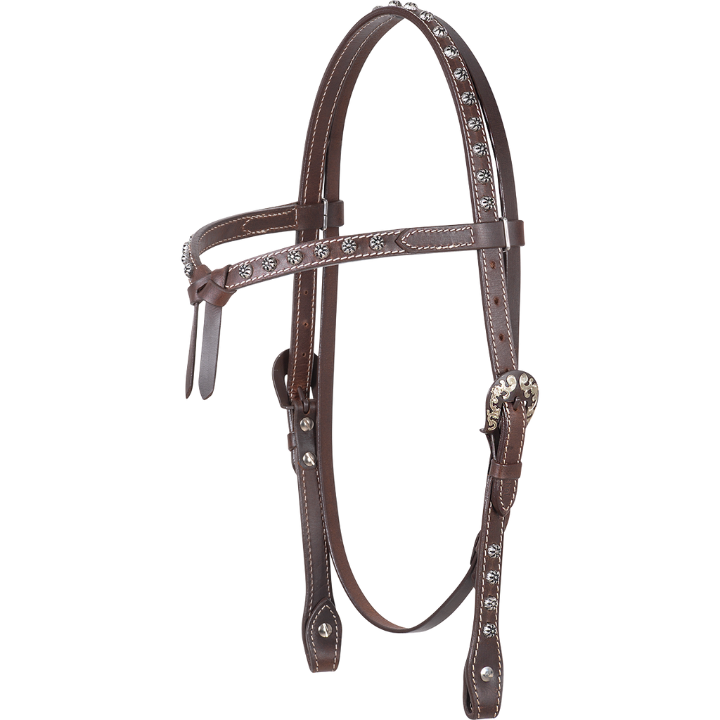 Browband Headstall with Antique Dots with Tied Front