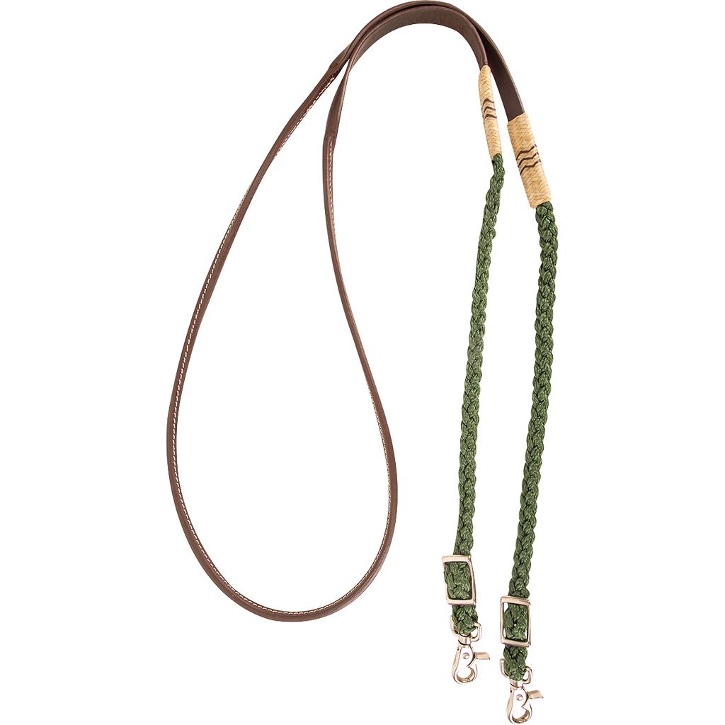 Adjustable Flat Braid Roping Rein