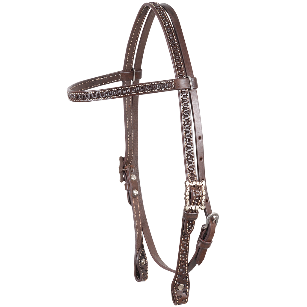 Cashle Browband Headstall with Snake Tooling