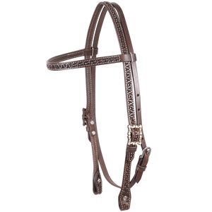 Cashle Browband Headstall with Snake Tooling