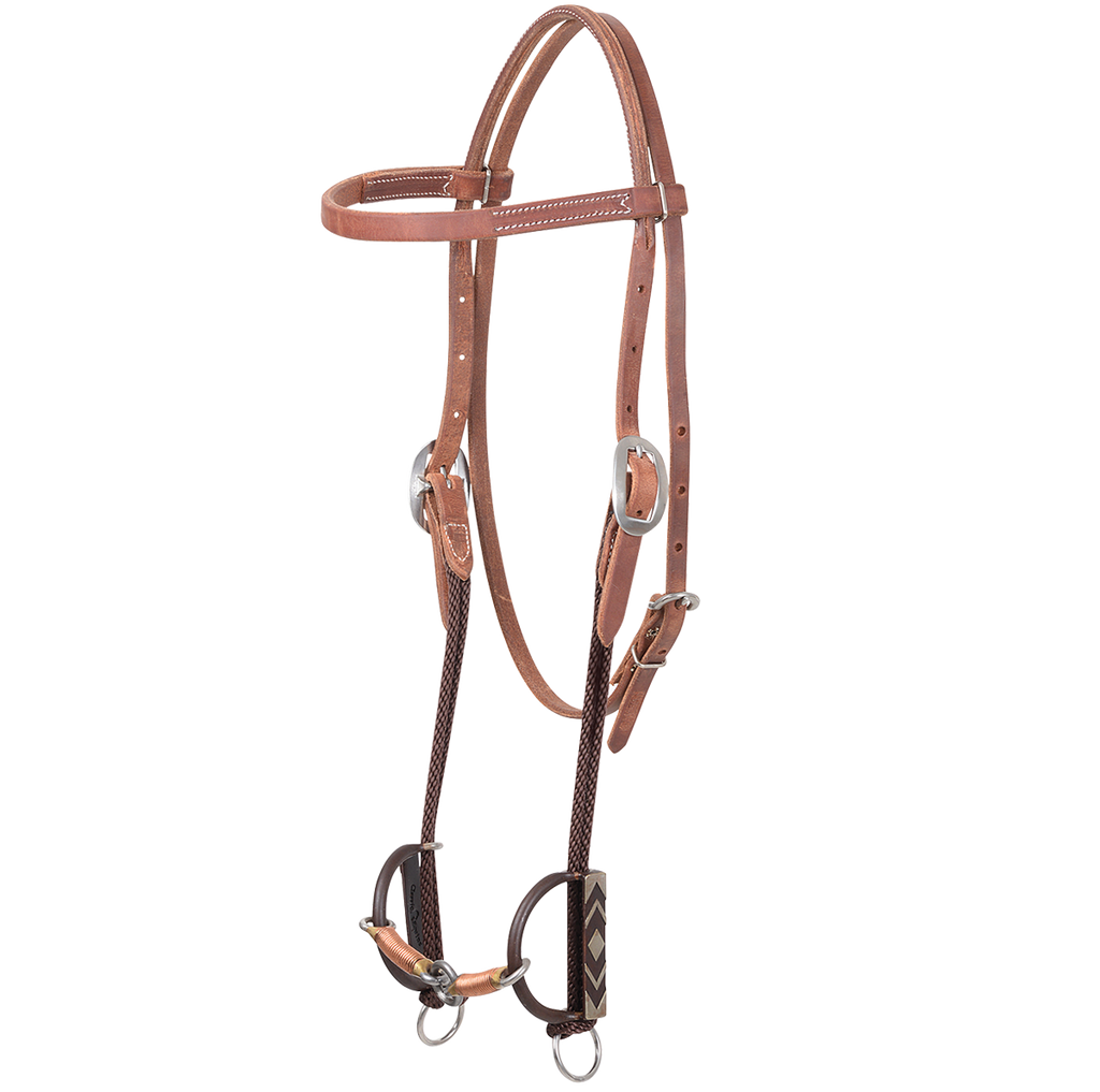 Sherry Cervi Browband Headstall and Diamond Draw Barrel Bit with Thick Copper Lifesaver - Pre order