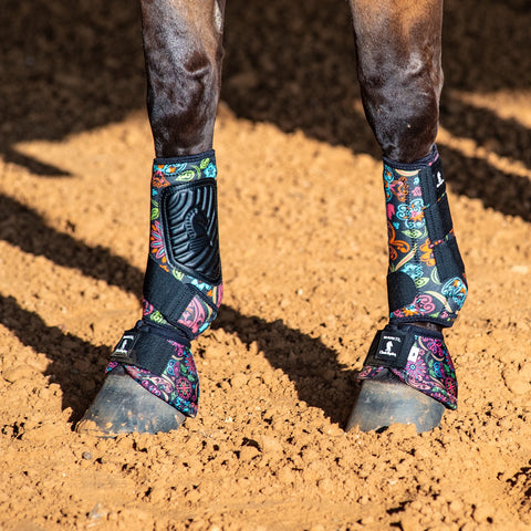 ClassicFit Sling Boots, Front and Hind, Set of 4, Neon Flower