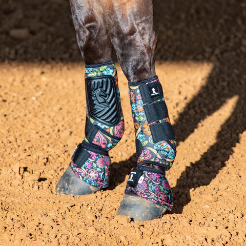 ClassicFit Sling Boots, Front and Hind, Set of 4, Neon Flower