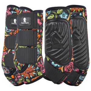 ClassicFit Sling Boots, Front and Hind, Set of 4, Neon Flower