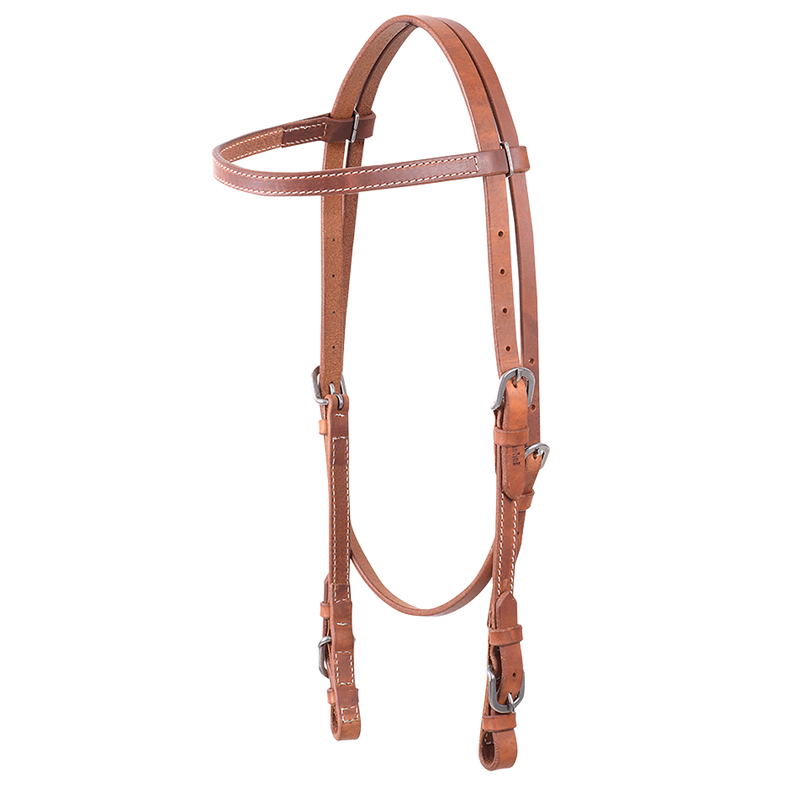 Stitched Harness Browband Headstall with Quick Change Ends