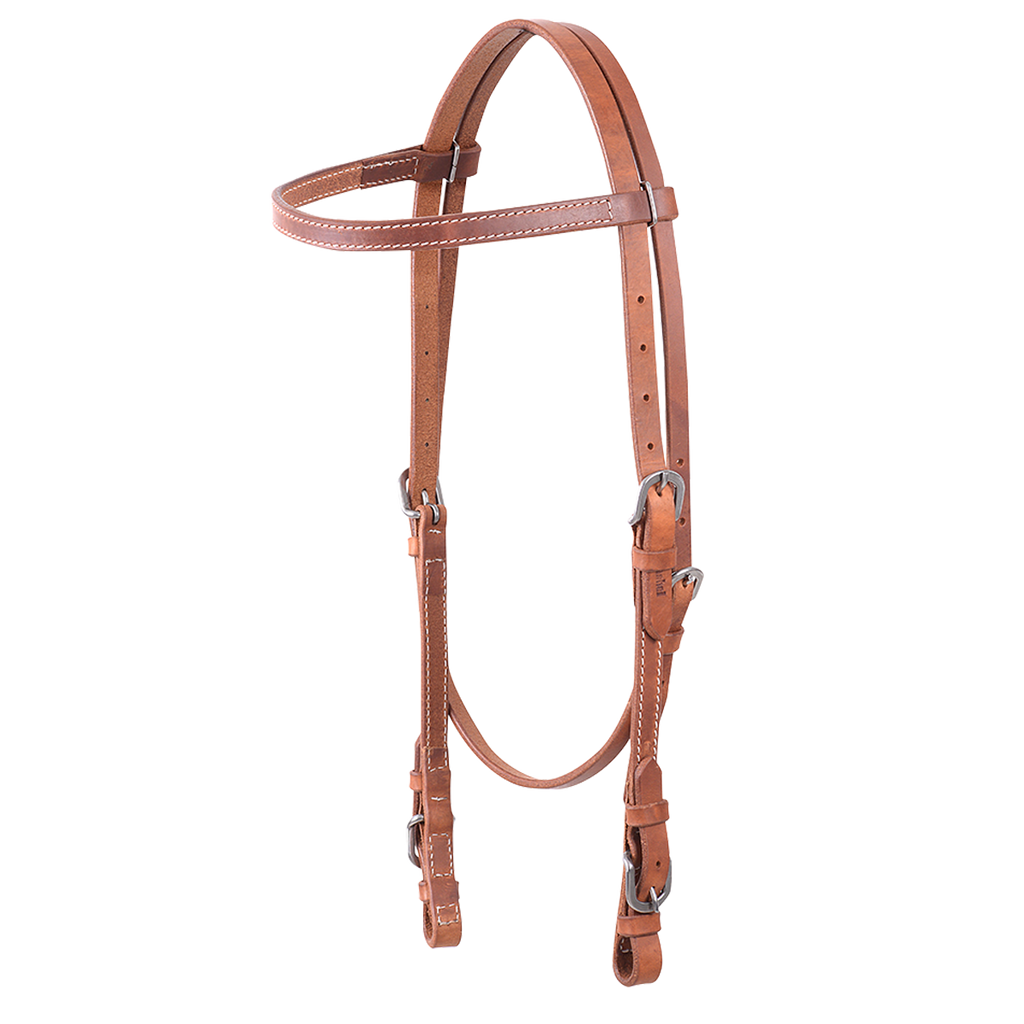 Stitched Harness Browband Headstall with Quick Change Ends