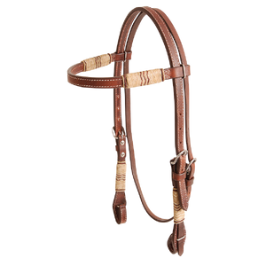 Rawhide Browband Headstall Double Trim
