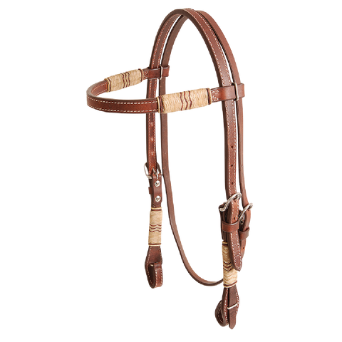 Rawhide Browband Headstall Double Trim