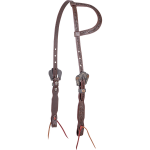 Slip Ear Headstall with Rosebud Tooling