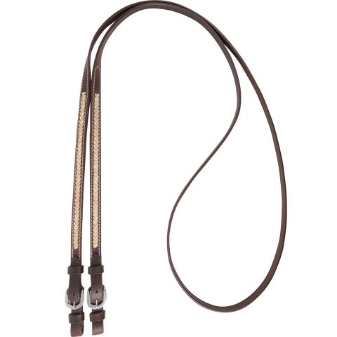 Rawhide Laced Roping Rein 5/8-inch Thick Buckle Ends