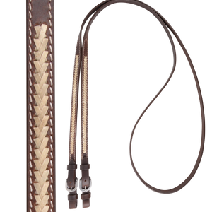 Rawhide Laced Roping Rein 5/8-inch Thick Buckle Ends