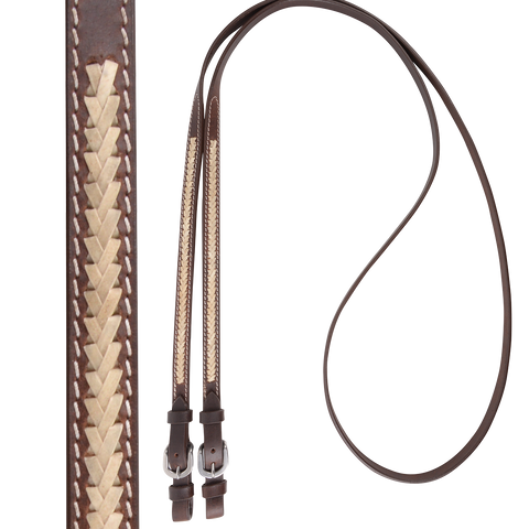 Rawhide Laced Roping Rein 5/8-inch Thick Buckle Ends