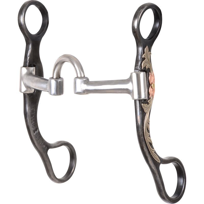 Classic Equine - Floral Scroll Tool Box Straight Shank Bit with Short Correction