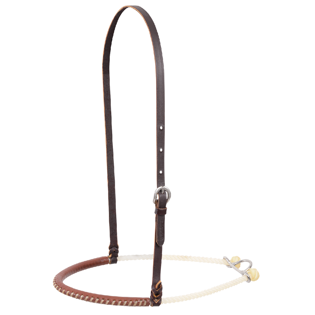Single Rope Noseband Tooled, Rope Border- Martin Saddlery