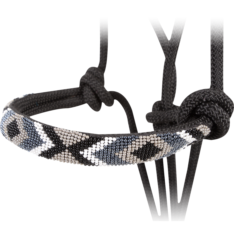 Beaded Rope Halter with Leadrope Black