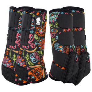 Legacy2 Support Boots, Set of 4, Neon Flower