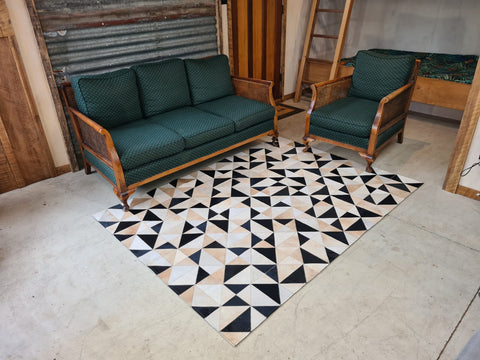 Natural leather rug