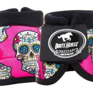 Bell Boots (no turn) - Pink Skulls