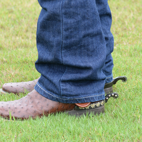 Classic Equine Flower Spurs 1/2-inch Band and 1.25-inch Shank