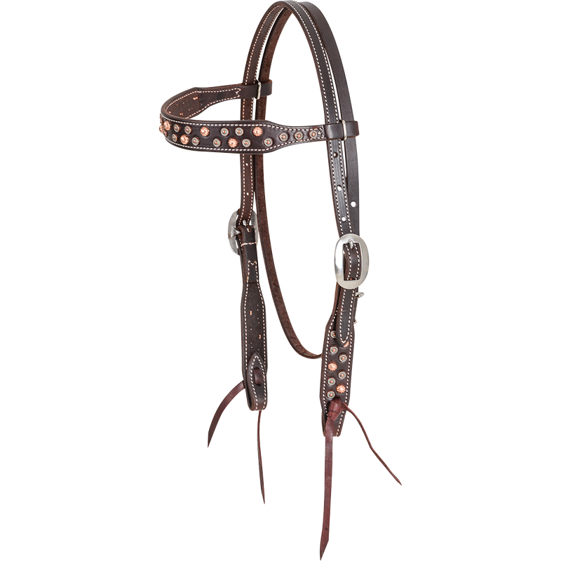 Martin Saddlery Browband Headstall with Copper Dots