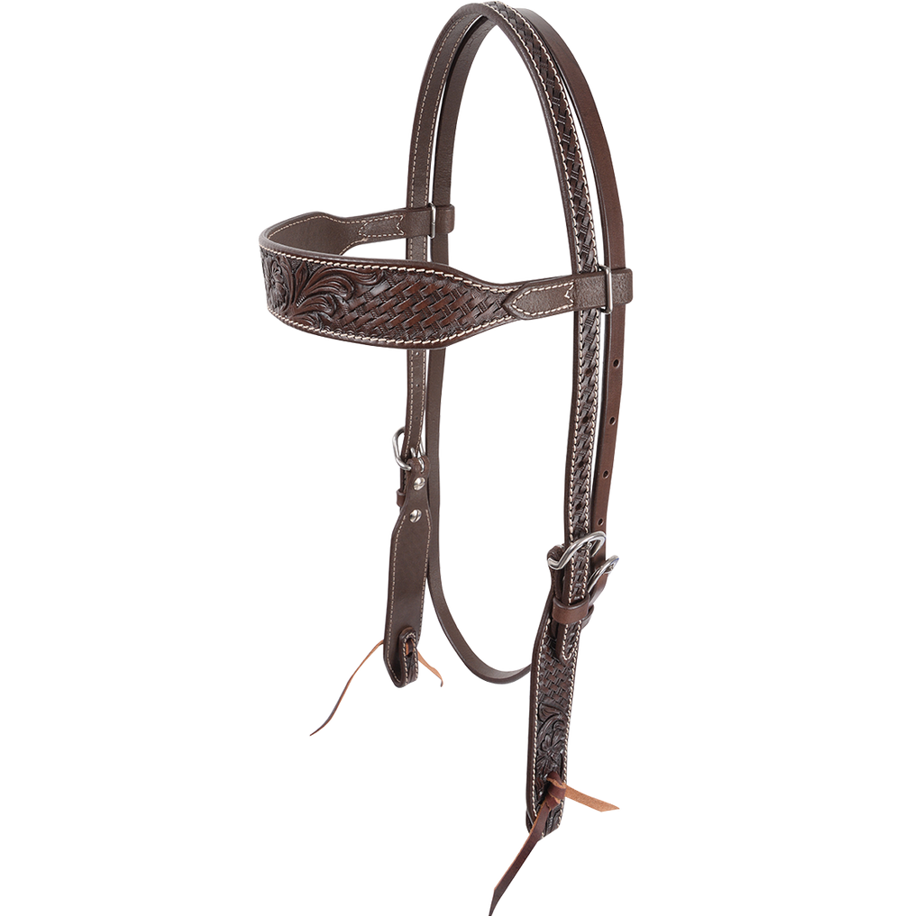 Cashel Browband Headstall with Floral Tooling