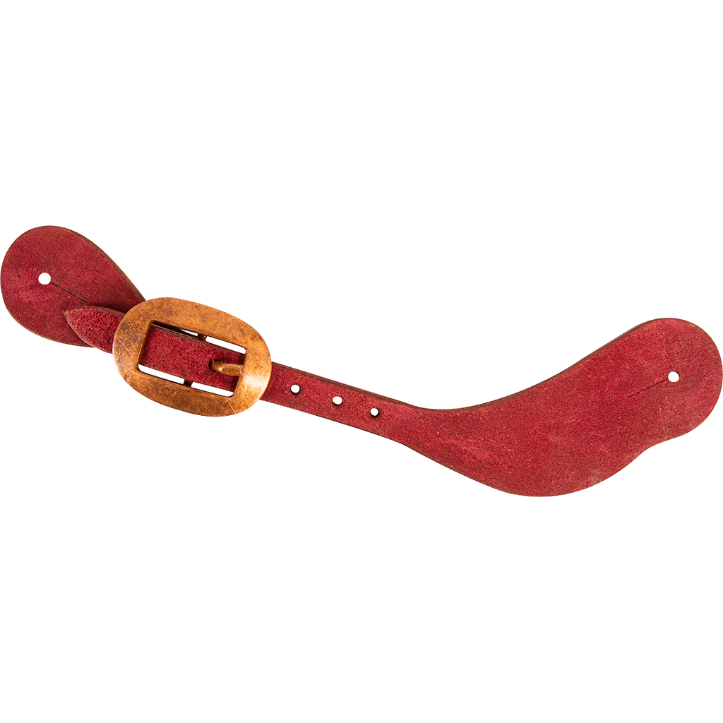 Martin Saddlery - Cowboy Latigo Spur straps Roughout with Heat Colored Buckle